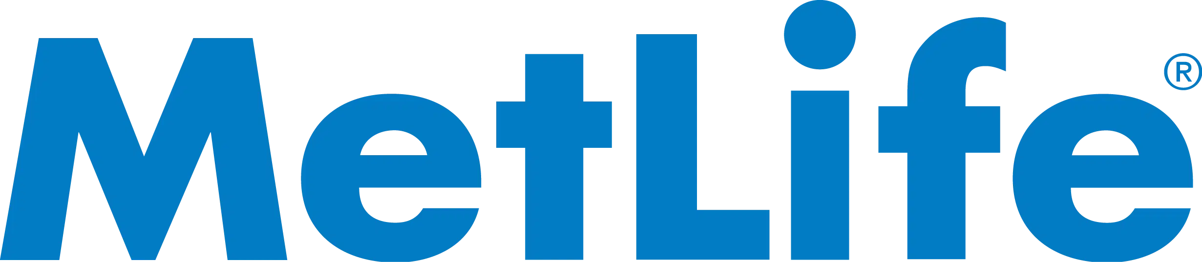 Blue and white MetLife logo